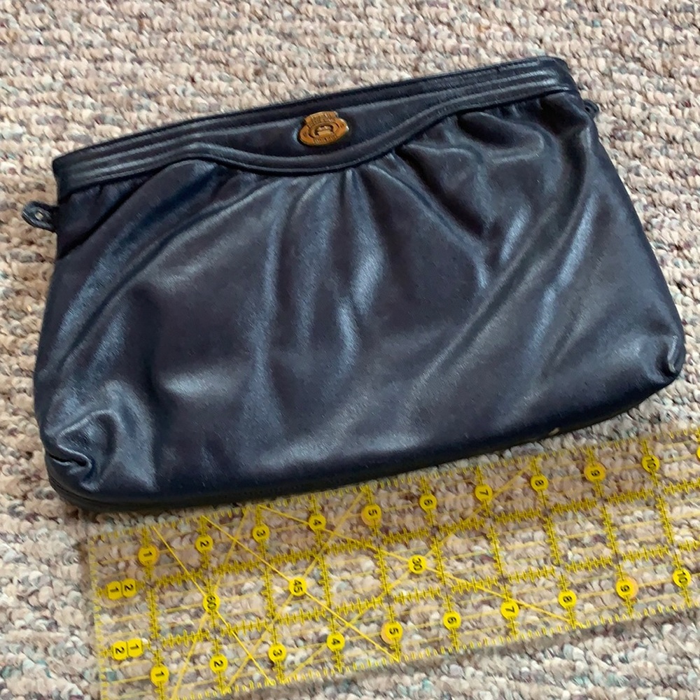 Vintage Etienne Aigner Navy Blue Clutch